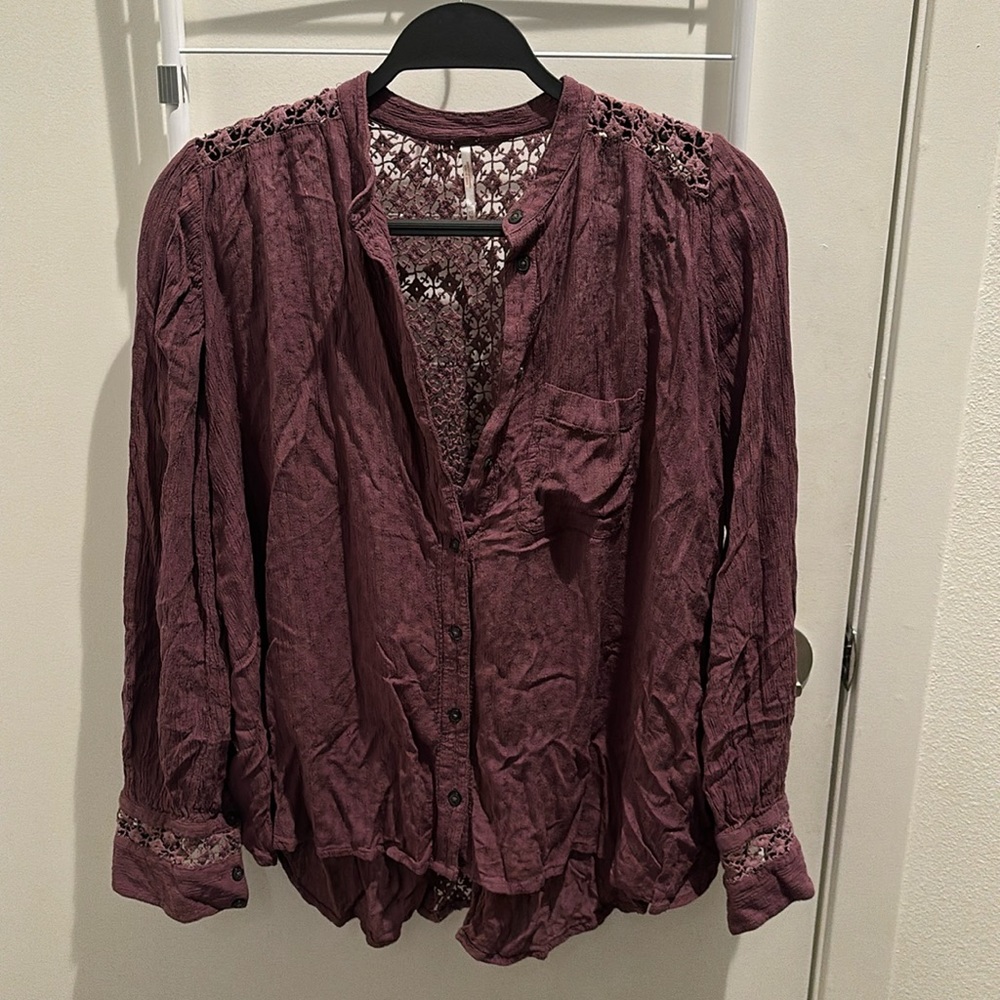 Barely worn free people lace design long sleeve